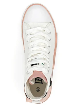 Sneakers Mid Cut in Tela Bianche Leone 41