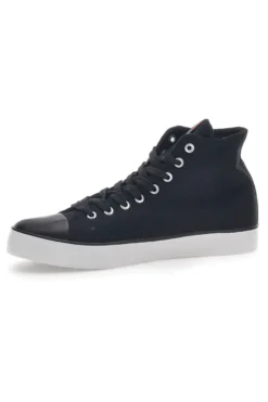 Sneakers Mid-Cut Nere e Bianche In Tela Leone 40