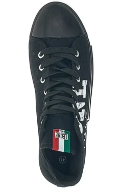 Sneakers Mid-Cut Nere e Bianche In Tela Leone 40