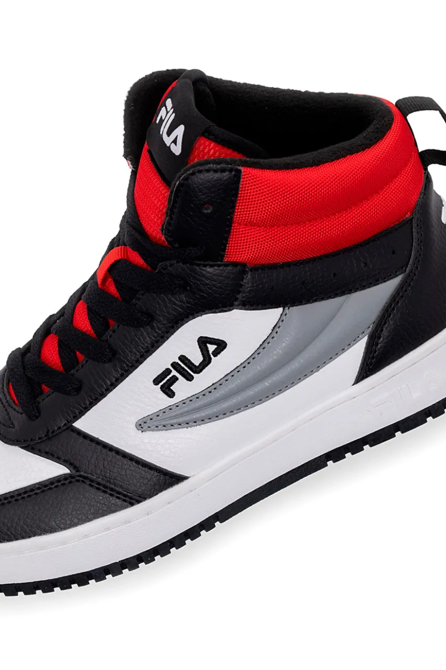 Sneakers Mid-Cut Nere e Rosse con Lacci FILA REGA NF MID TEENS