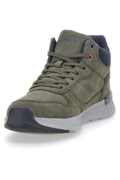 Sneakers mid verdi con suola running Marina militare MM2310