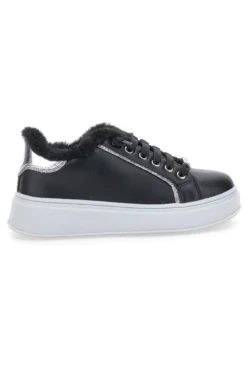 Sneakers nere con pelliccia e dettagli metallici Grazie Girl 153451