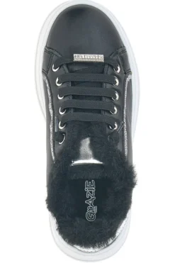Sneakers nere con pelliccia e dettagli metallici Grazie Girl 153451