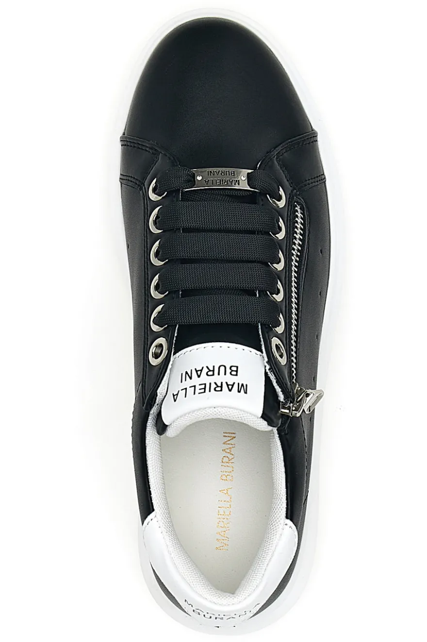 Sneakers Nere e Bianche con Cerniera Mariella Burani 51011