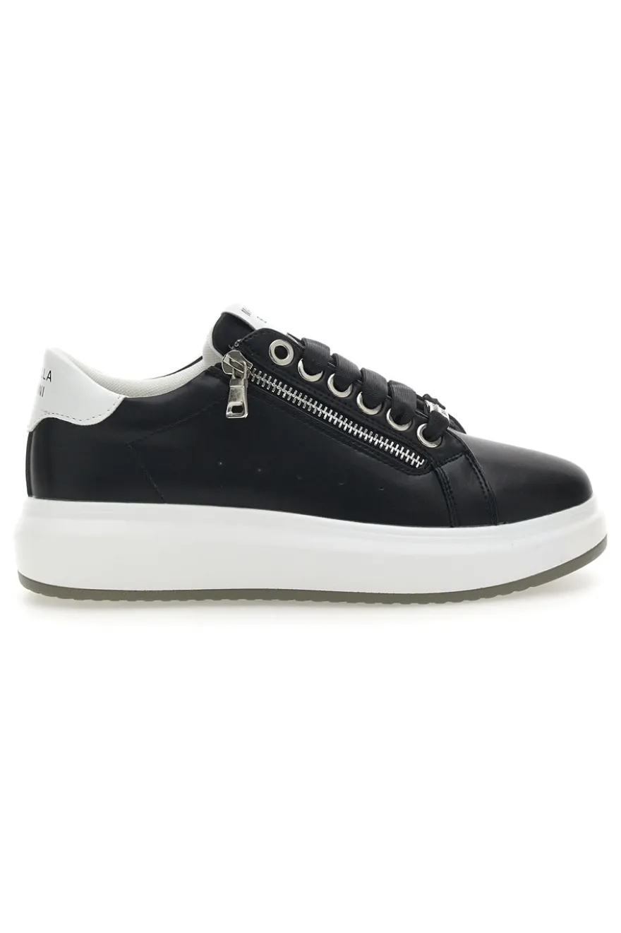 Sneakers Nere e Bianche con Cerniera Mariella Burani 51011