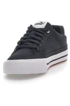 Sneakers Nere e Bianche In Tela Puma Court Classic Vulc Fs