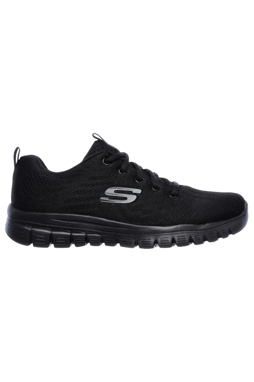 Sneakers nere in mesh con Memory Foam Skechers Graceful Get Connected