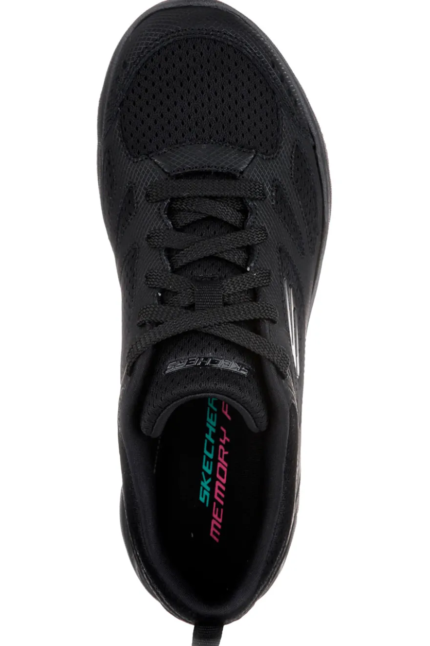 Sneakers nere in pelle e mesh con Memory Foam Skechers Summits Suited