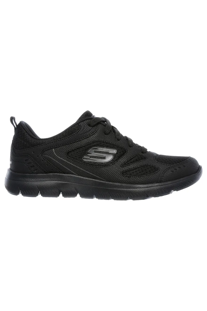 Sneakers nere in pelle e mesh con Memory Foam Skechers Summits Suited