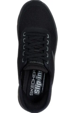 Sneakers nere slip-on in mesh con Air Cooled Memory Foam Skechers Go Walk Flex Netro