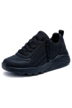 Sneakers nero Memory Foam con zip Skechers Uno Lite Easy Zip