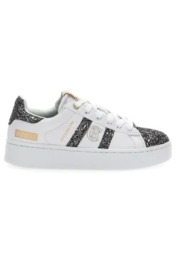 Sneakers Platform Cotton Belt Yard Glitter Bianche