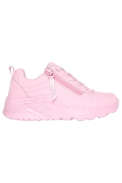 Sneakers rosa con zip laterale e suola platform Skechers Uno Lite Easy Zip
