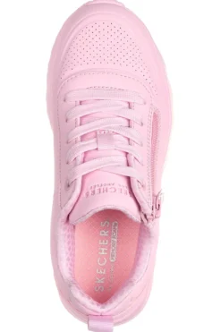 Sneakers rosa con zip laterale e suola platform Skechers Uno Lite Easy Zip