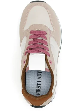 Sneakers rosa e bianche con lacci First Lady GB2015