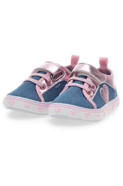Sneakers rosa e blu con cuore Pitt kids PK2469A