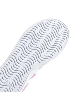 Sneakers rosa in suede con strisce bianche Adidas VL Court 3.0 K