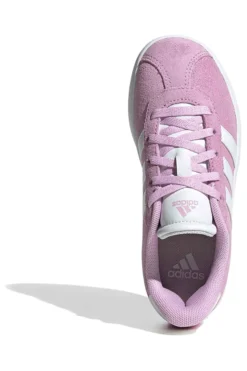 Sneakers rosa in suede con strisce bianche Adidas VL Court 3.0 K