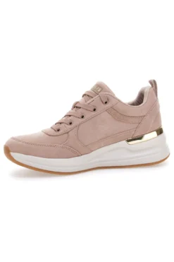 Sneakers rosa nude con zeppa e dettagli metallici Skechers Billion 2 Prissy N Plush