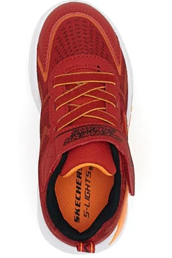 Sneakers Rosse Con Luci Colorate e Strappo in Velcro SKECHERS S LIGHT TRI-NAMICS