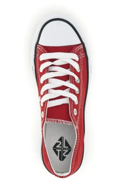 Sneakers rosso in tela stringate basse 2t2l 8011