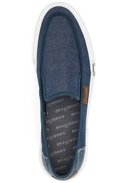 Sneakers Slip-On Blu in Tela Goodyear 41037
