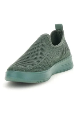 Sneakers slip on verdi in tessuto traforato Mio tempo tf2508059