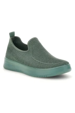 Sneakers slip on verdi in tessuto traforato Mio tempo tf2508059