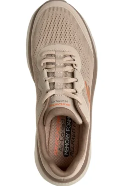 Sneakers sportive Taupe in mesh engineered con relaxed fit Skechers Dlux Walker 3.0 Bravik