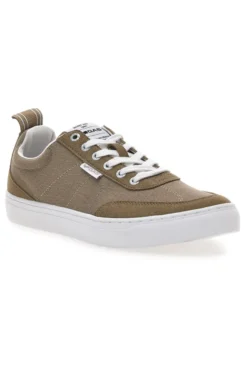 Sneakers taupe in tela con suola bianca Gas 514005