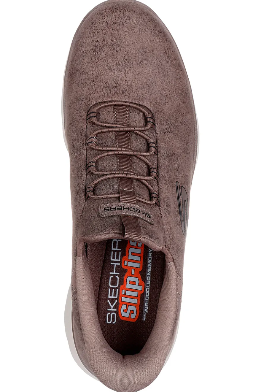 Sneakers taupe slip-on in simil pelle con Memory Foam Skechers Summits Korlo