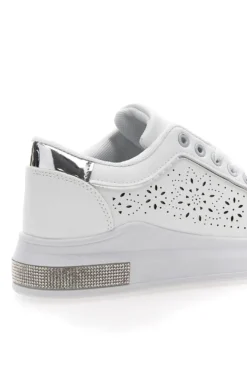 Sneakers traforate bianche con dettaglio argento CAFE' COST BK2440