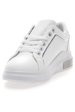 Sneakers traforate bianche con dettaglio argento CAFE' COST BK2440