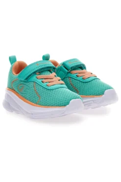 Sneakers verde acqua e arancio con strappo Champion HRO J G TD