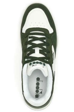 Sneakers verde e bianco in pelle Diadora 182198 70224