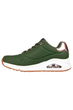 Sneakers verde militare con dettagli metallici Skechers Uno Shimmer Away