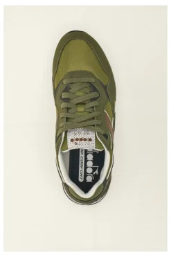 Sneakers verde militare inserti a contrasto Diadora N.92