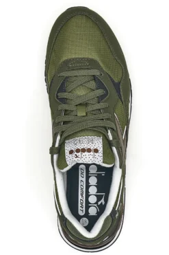 Sneakers verde militare in tessuto e suede Diadora N.92