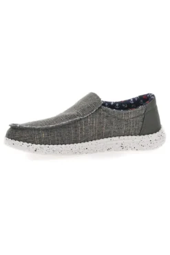 Sneakers Verde Militare Slip-On In Tela Canguro CA930
