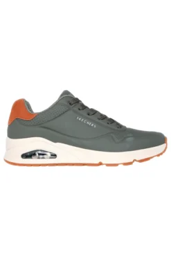 Sneakers verde oliva con suola ammortizzata Air-Cooled Memory Foam Skechers Uno Suited On Air