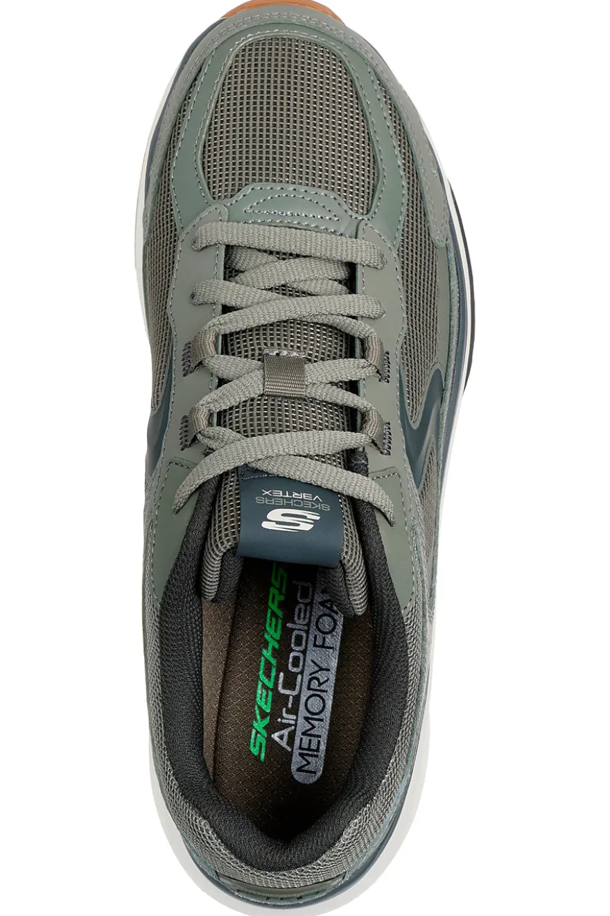 Sneakers verde oliva stile rétro Skechers Vertex Arke con Memory Foam