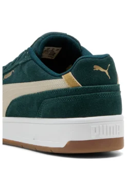 Sneakers verde scuro in pelle scamosciata con dettagli beige Puma Court Classico SD