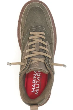 Sneakers verdi fondo a contrasto Marina Militare MM793