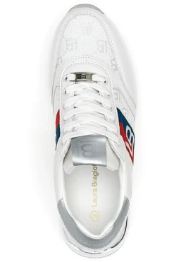 Sneakers white/silver con zeppa Laura biagiotti 8408