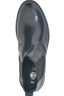 Stivaletti Beatles neri in pelle con inserti elasticizzati Pittarello Focus 042