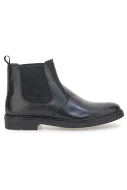 Stivaletti Beatles neri in pelle con inserti elasticizzati Pittarello Focus 042
