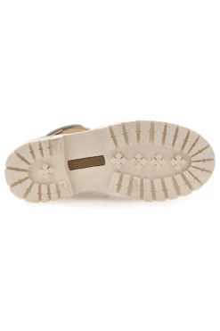 Stivaletti beige imbottiti suola carrarmato Cotton belt Ellie Nbk
