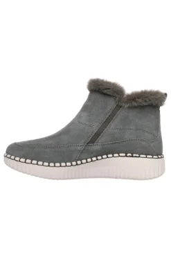 Stivaletti grigi in suede con pelliccia e Memory Foam Skechers Wilshire Blvd Fresh Zip