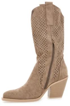 Stivaletti Khaki Con Cerniera First Lady P549