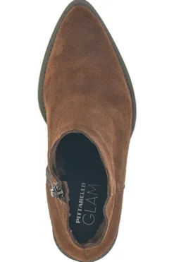 Stivaletti marroni scamosciati in vera pelle con tacco alto squadrato Pittarello glam 6326400